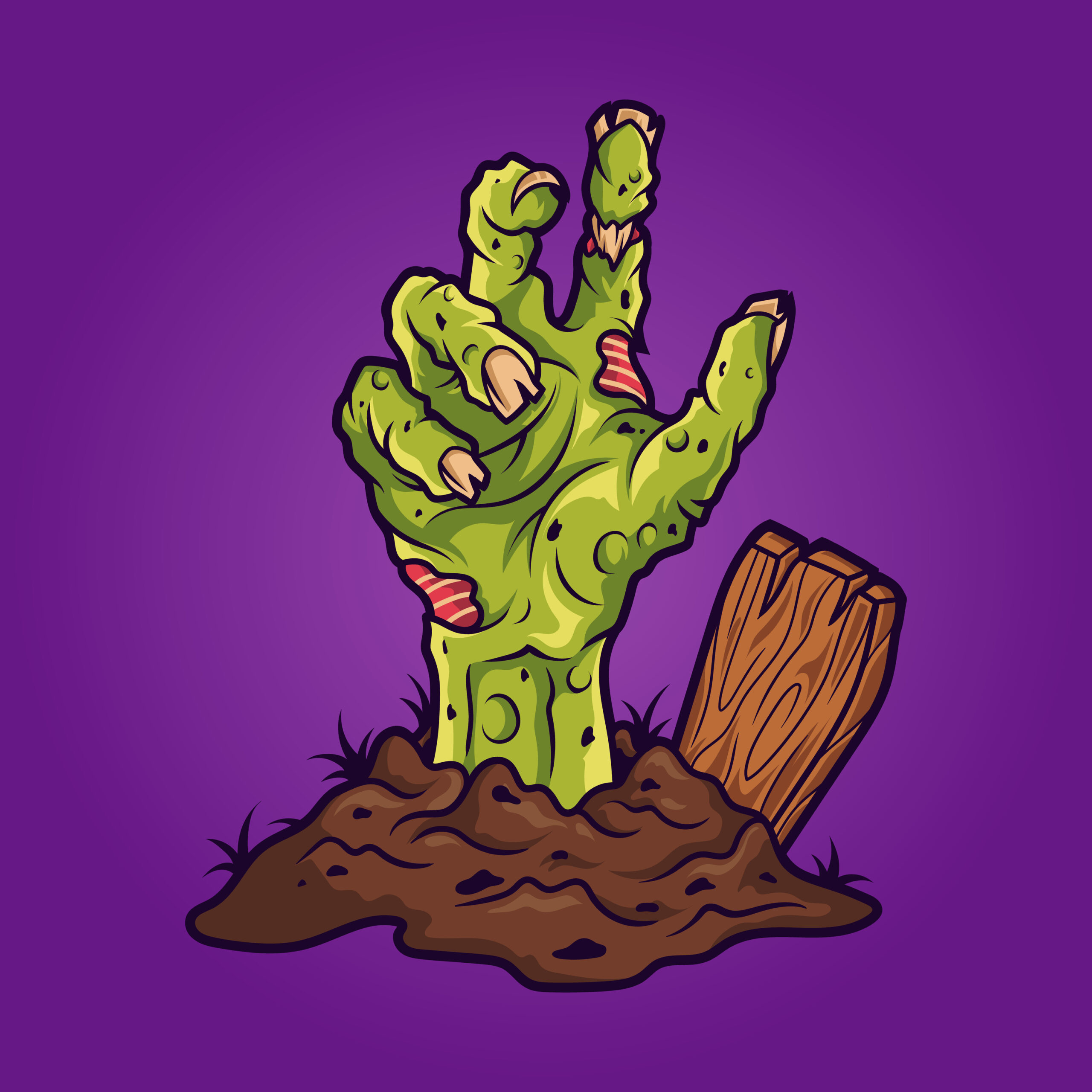 Scary,Zombie,Hand,Vector,Illustration